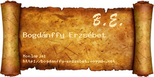 Bogdánffy Erzsébet névjegykártya