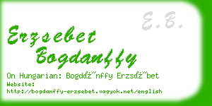 erzsebet bogdanffy business card